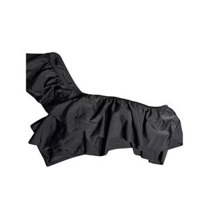 VIMPUNEC Womens Black One Shoulder Ruffle Bikini Top Size Medium NWT